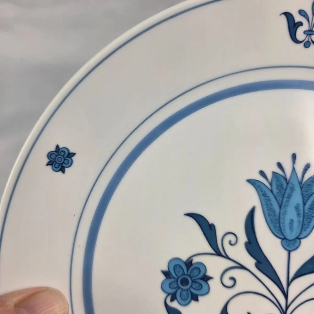 TWO Noritake Blue Haven Salad Plates Blue Flowers & Bands